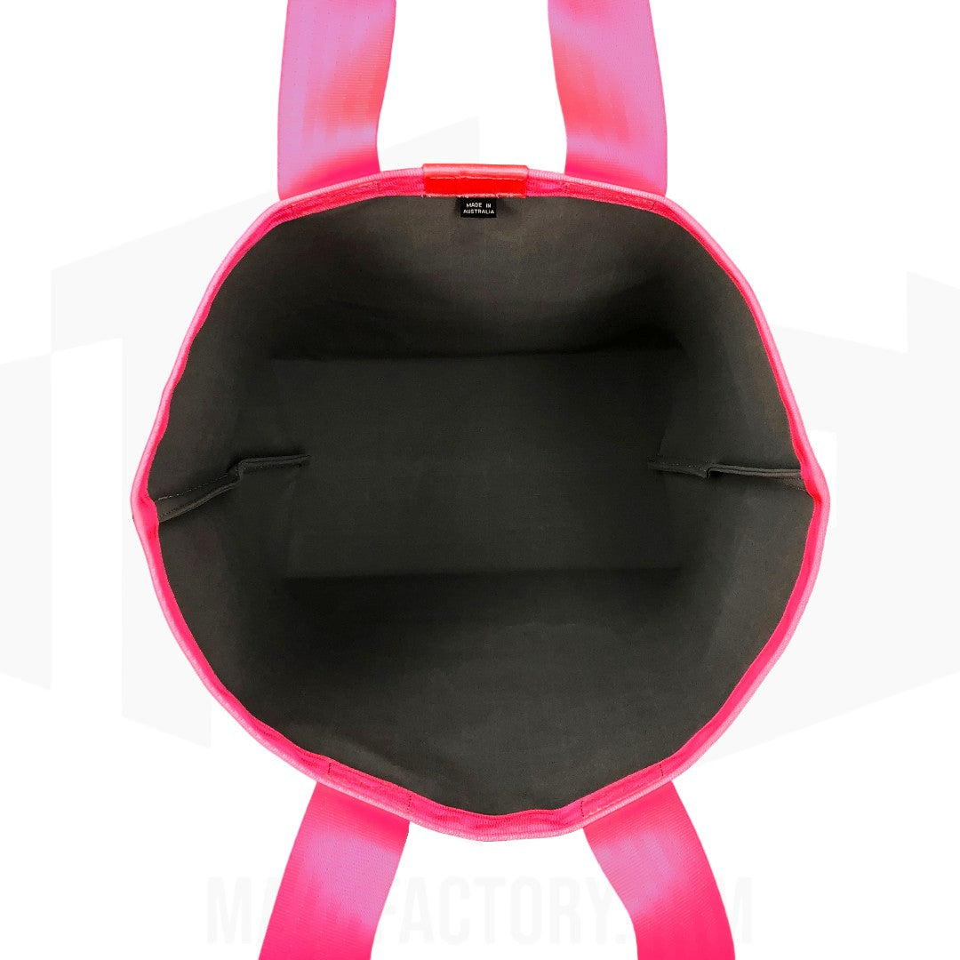 Tote Bag 23L | Grid Canvas | Grey/Fluro Pink