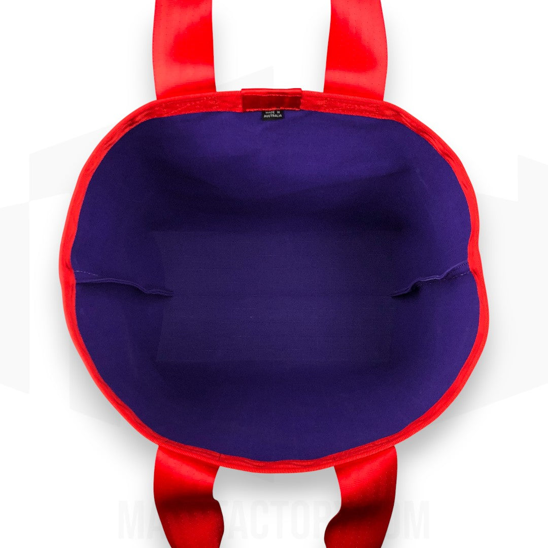 Tote Bag 23L | Grid Canvas | Purple/Red