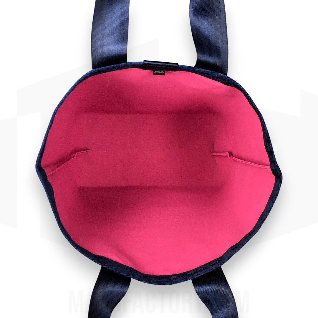 Tote Bag 23L | Grid Canvas | Pink/Navy