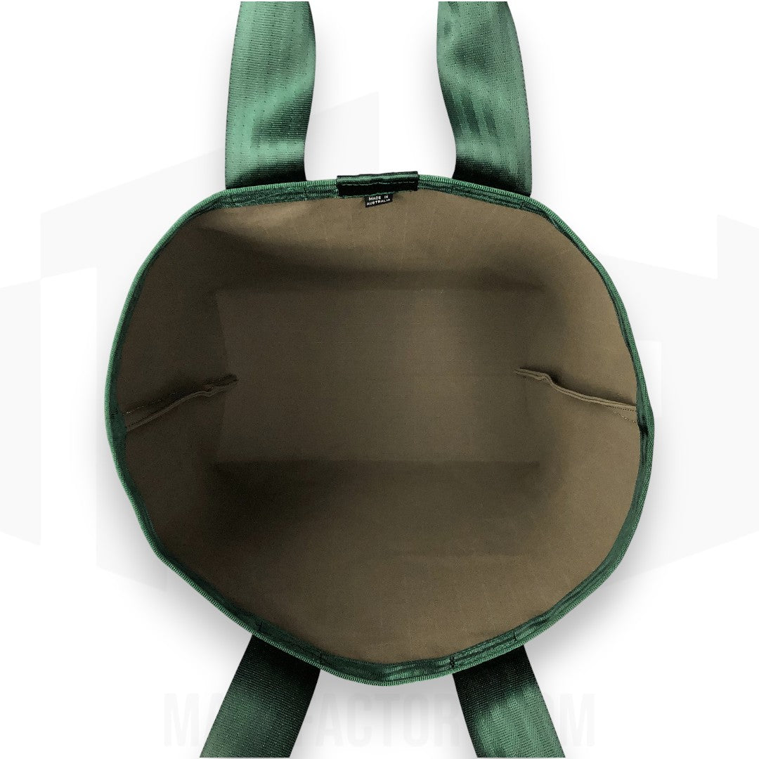 Tote Bag 23L | Grid Canvas | Antelope/Bottle Green