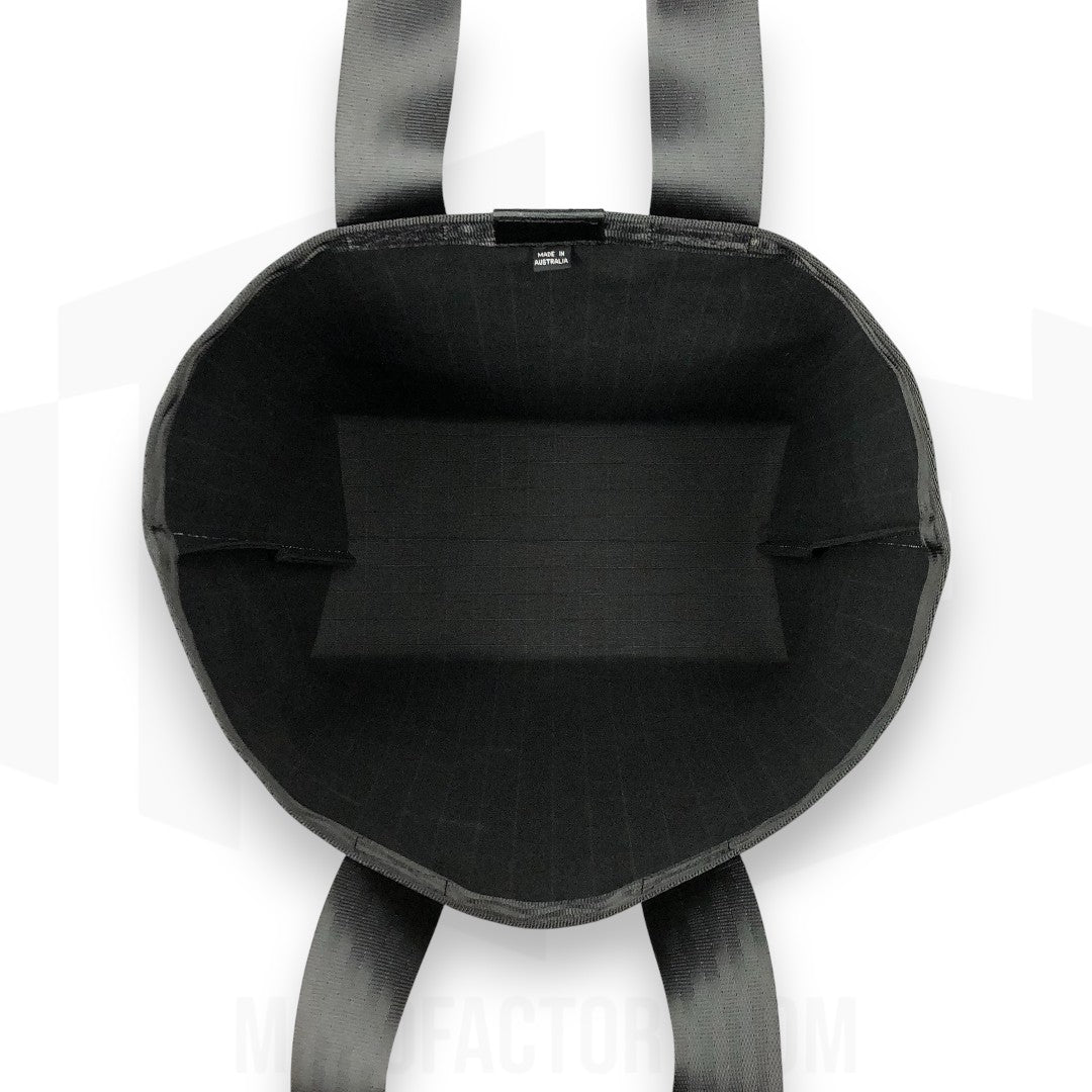 Tote Bag 23L | Grid Canvas | Black/Black