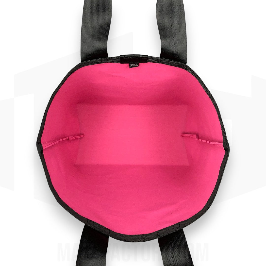 Tote Bag 23L | Grid Canvas | Pink/Black