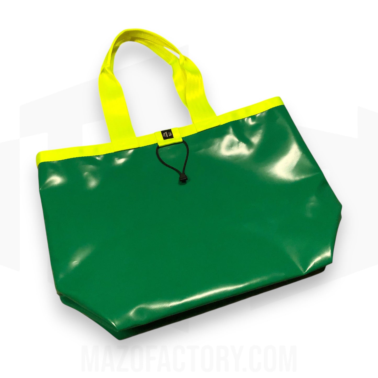 Tote Bag 23L | Gloss PVC | Emerald/Fluro Yellow