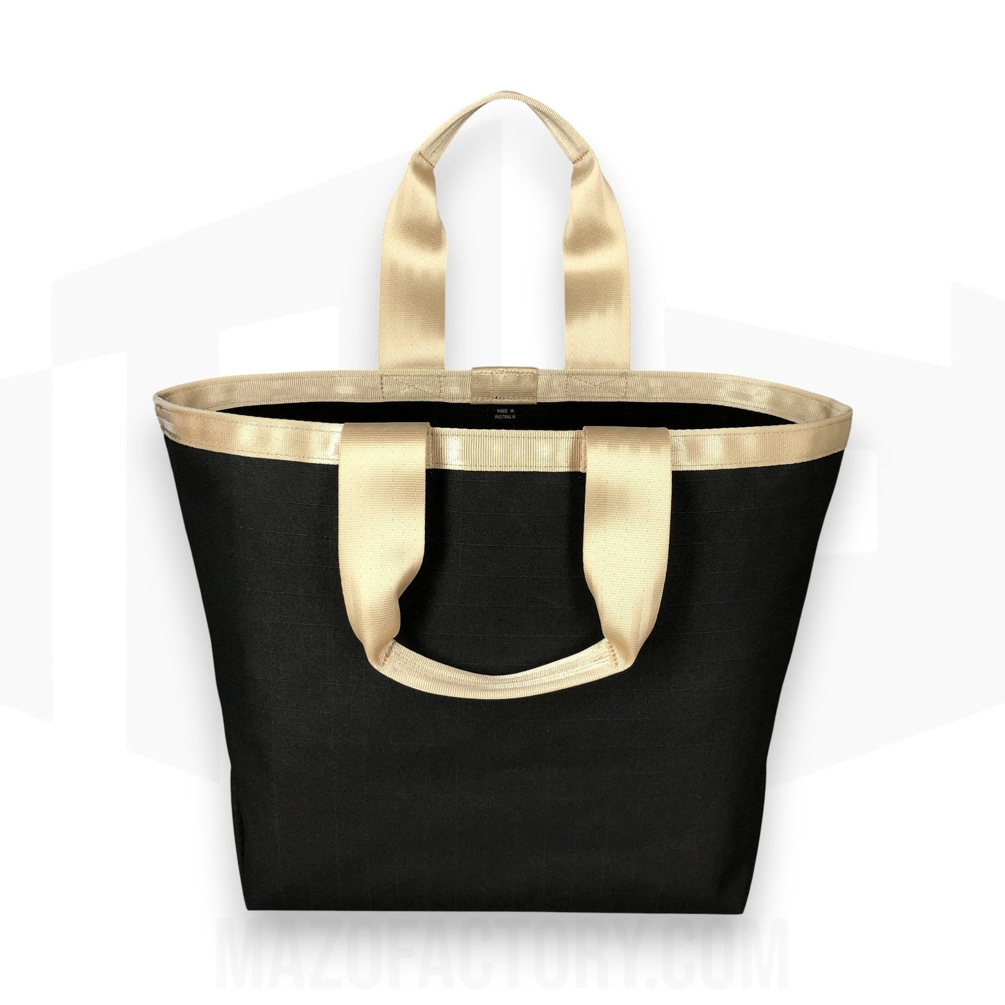 Tote Bag 23L | Grid Canvas | Black/Beige