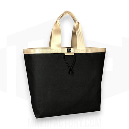 Tote Bag 23L | Grid Canvas | Black/Beige