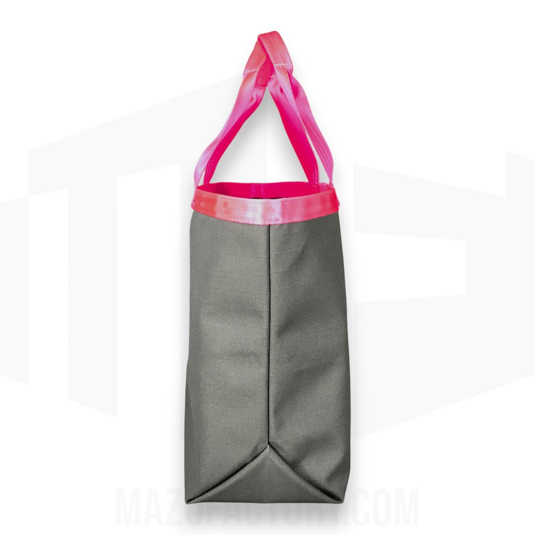 Tote Bag 23L | Grid Canvas | Grey/Fluro Pink