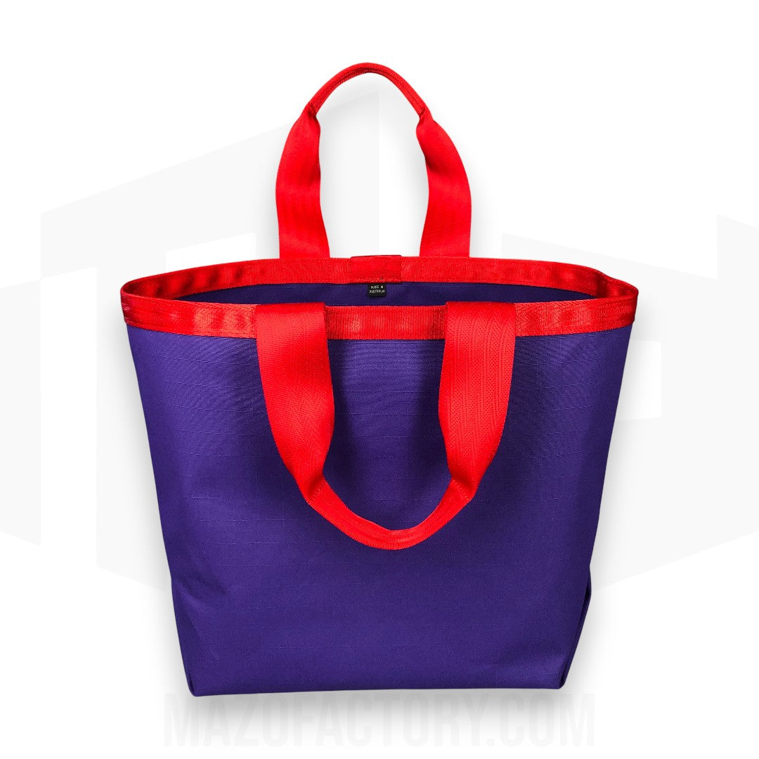 Tote Bag 23L | Grid Canvas | Purple/Red