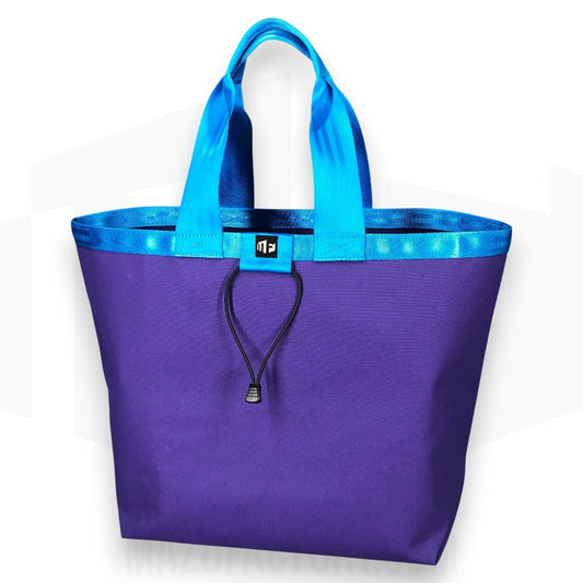 Tote Bag 23L | Grid Canvas | Purple/Aqua