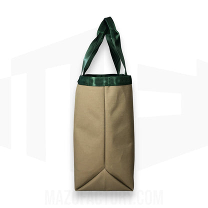 Tote Bag 23L | Grid Canvas | Antelope/Bottle Green
