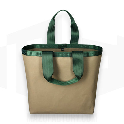 Tote Bag 23L | Grid Canvas | Antelope/Bottle Green