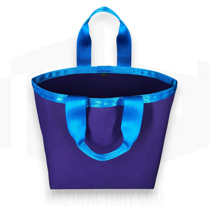 Tote Bag 23L | Grid Canvas | Purple/Aqua