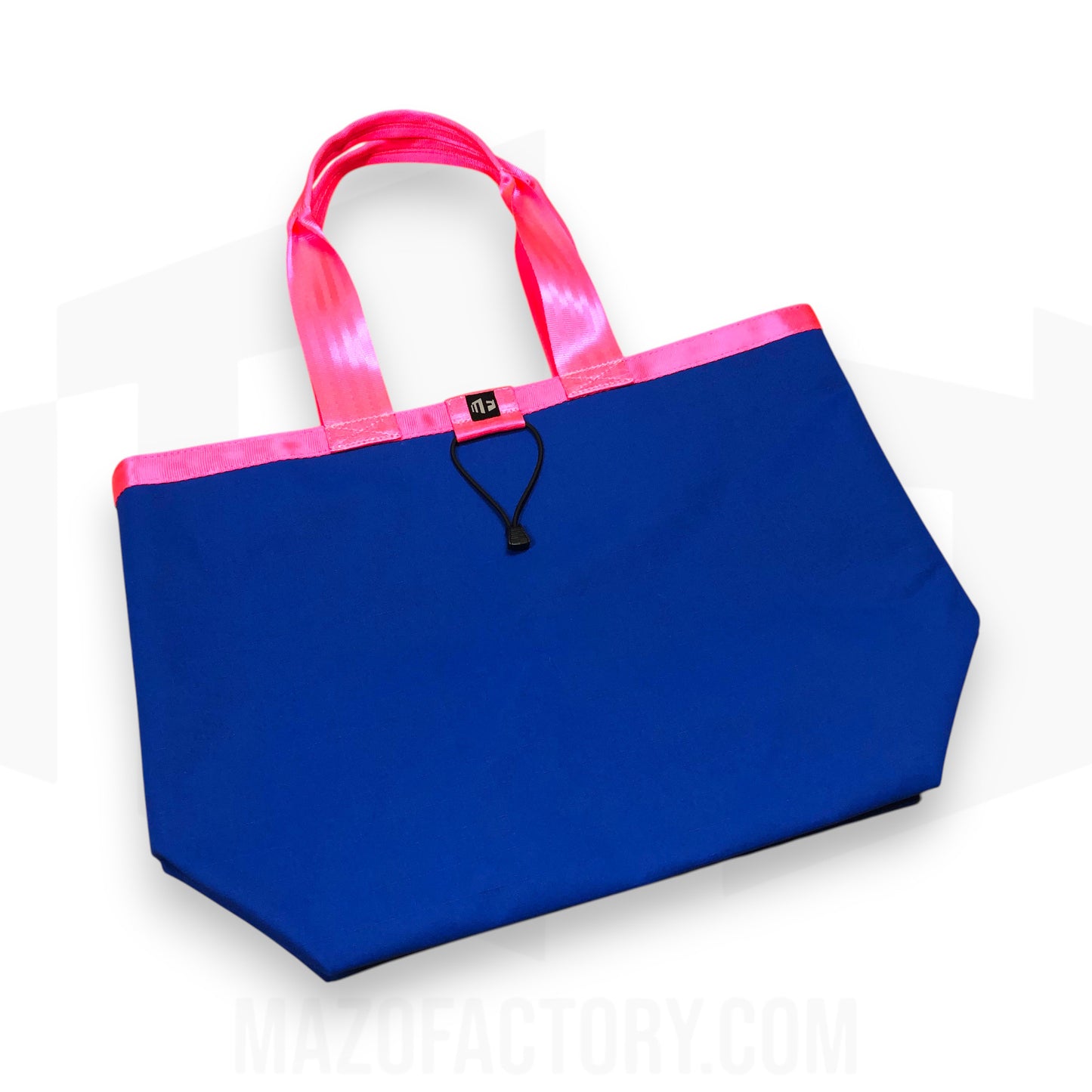 Tote Bag 23L | Grid Canvas | Blue/Fluro Pink